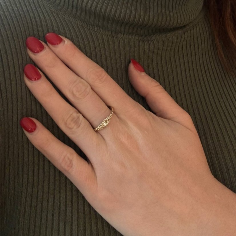 Granulace no.104 prsten - Barva kovu: Žluté zlato, Velikost prstenu: 61