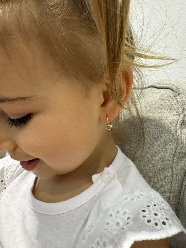 Náušnice Srdíčka minimal - Barva zlata: Bílé zlato