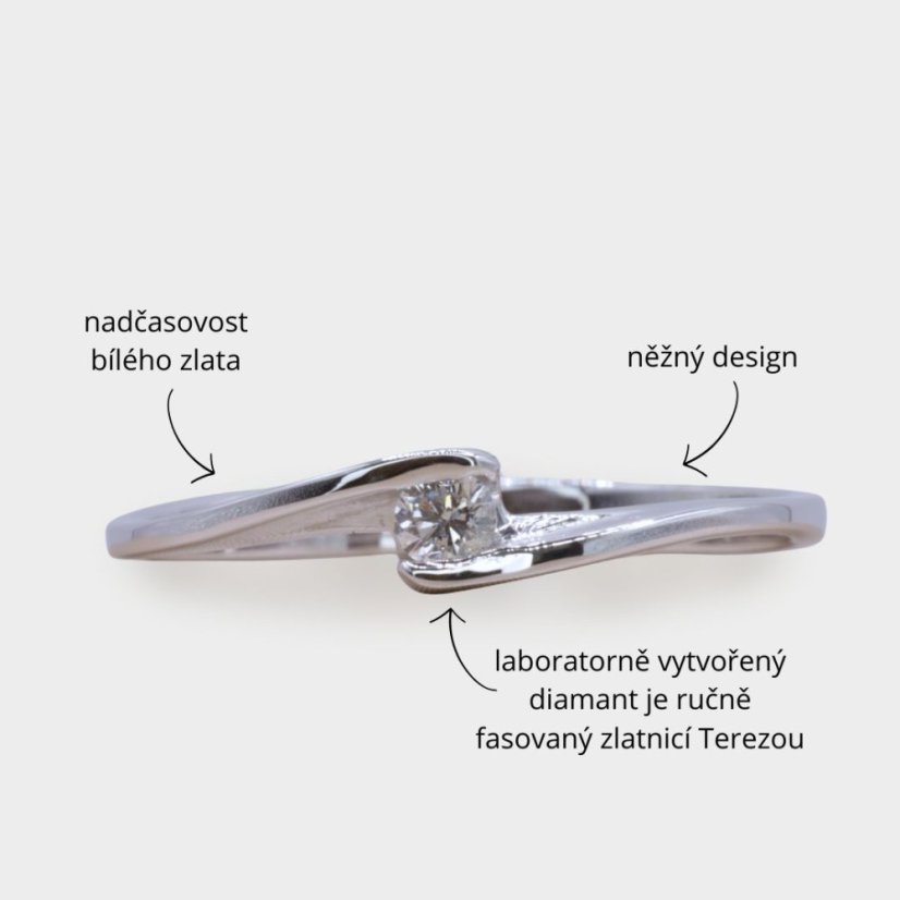 Zásnubní prsten s LAB GROWN diamantem