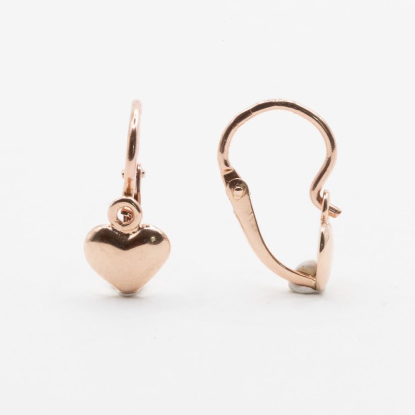 Náušnice Srdíčka minimal - Barva zlata: Bílé zlato