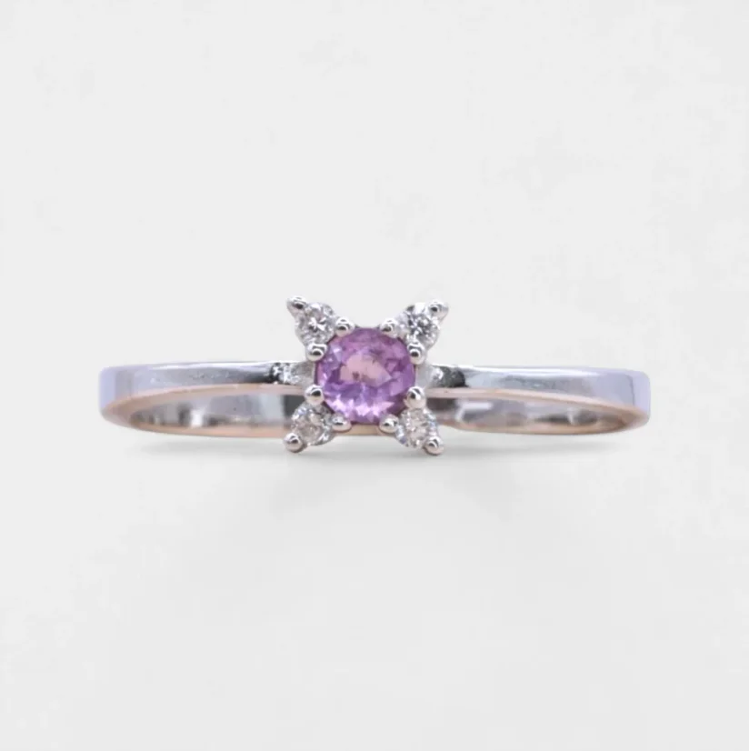 Růžový safír prsten