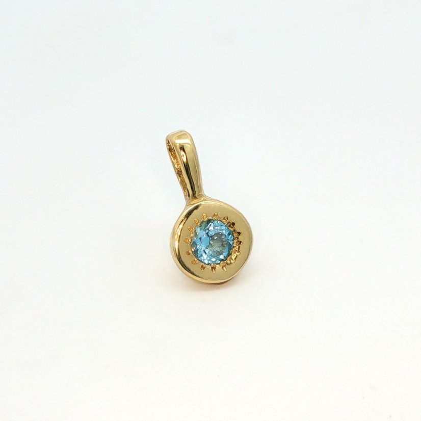 Přívěsek Birthstone Topaz – prosinec - Barva kovu: Žluté zlato