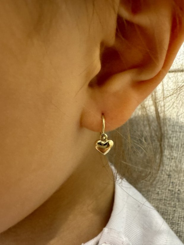 Náušnice Srdíčka minimal - Barva zlata: Bílé zlato