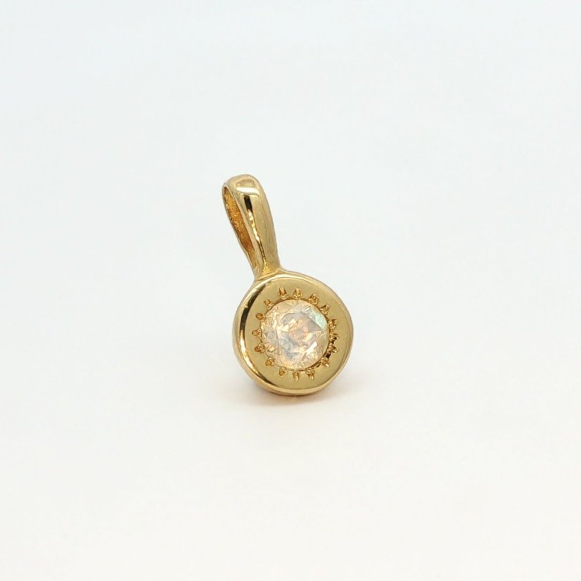 Přívěsek Birthstone Měsíční kámen – červen - Barva kovu: Žluté zlato