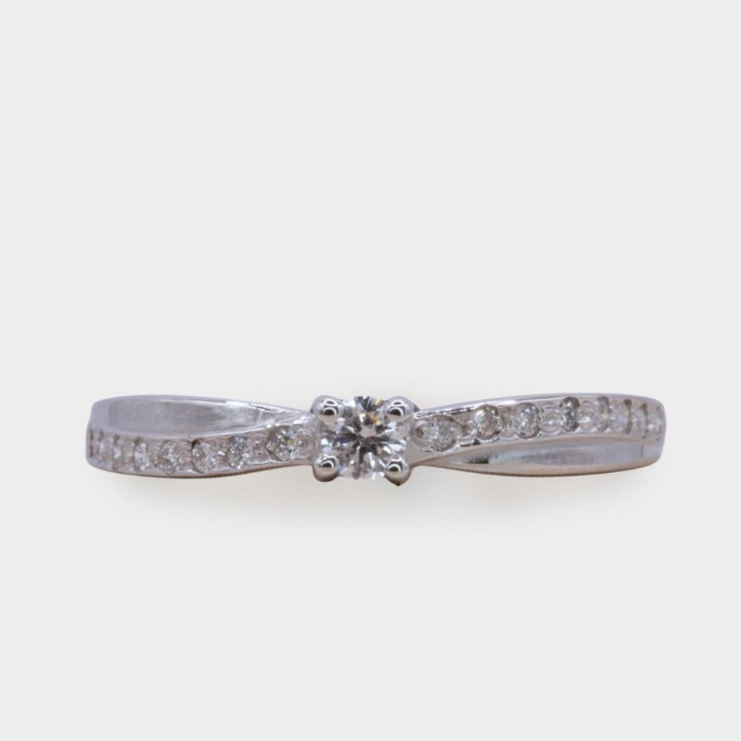 Zásnubní prstýnek  bílé zlato Scintilla - Barva kovu: Bílé zlato, Velikost prstenu: 60