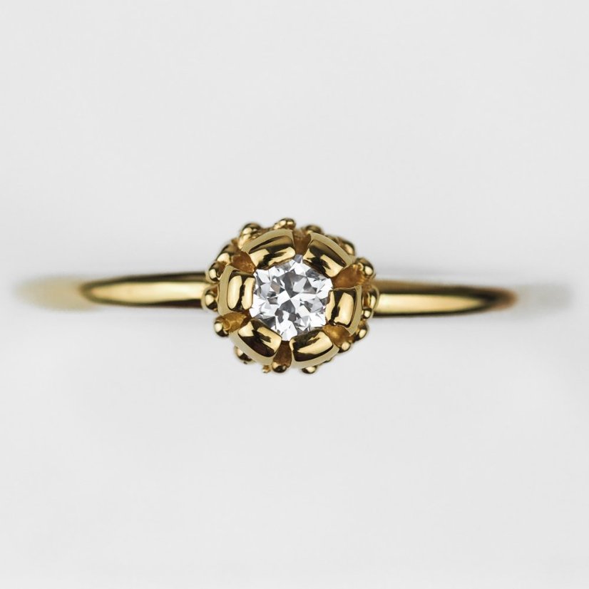 Zásnubní prsten Tulipán žluté zlato